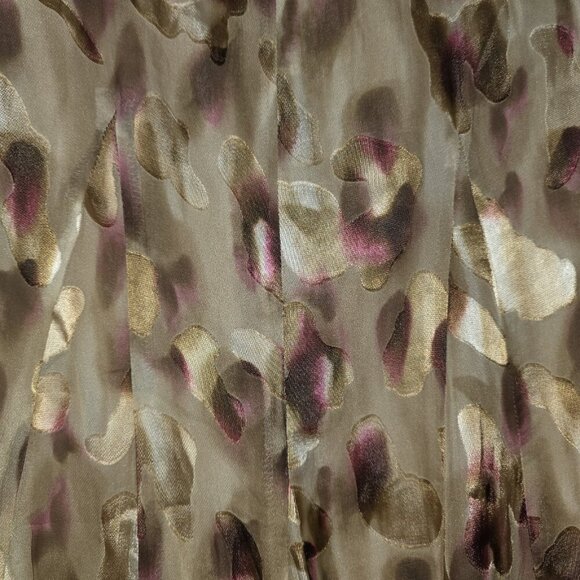 Jones New York Collection Silk Blend Midi Skirt Size 14 Brown Pink Abstract - Picture 12 of 13